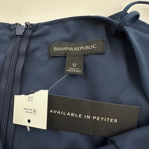 Banana Republic Womens Tiered Maxi Dress Size 12 New Navy Blue Flutter Layers - Picture 6 of 10